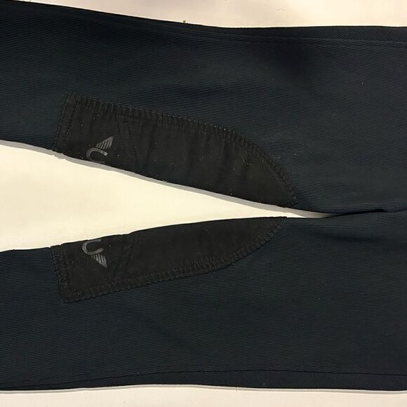 Tuff Rider Black Ribbed Front Zip Stretch Knee Breeches Riding Pants Size 26 - Picture 7 of 9